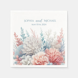 Pastel Coral Reef-Beach Wedding- Napkins