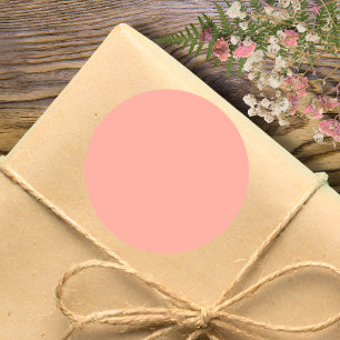 Pastel Coral Reef Solid Colour   Classic   Elegant Round Sticker