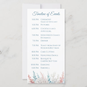 Pastel Coral Reefs- Programme de Mariage Plage-