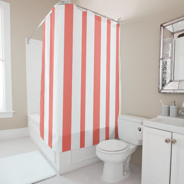 Pastel Coral White Summertime Stripes (In Situ)
