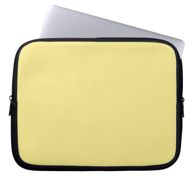 Pastel corn yellow background ready to customize laptop sleeve (Front)