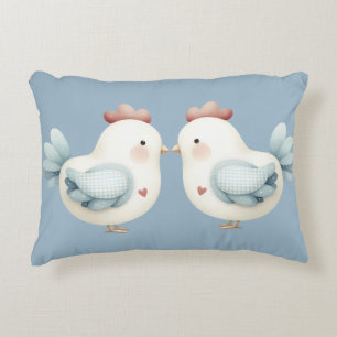 Pastel Cottagecore Chicken Accent Pillow