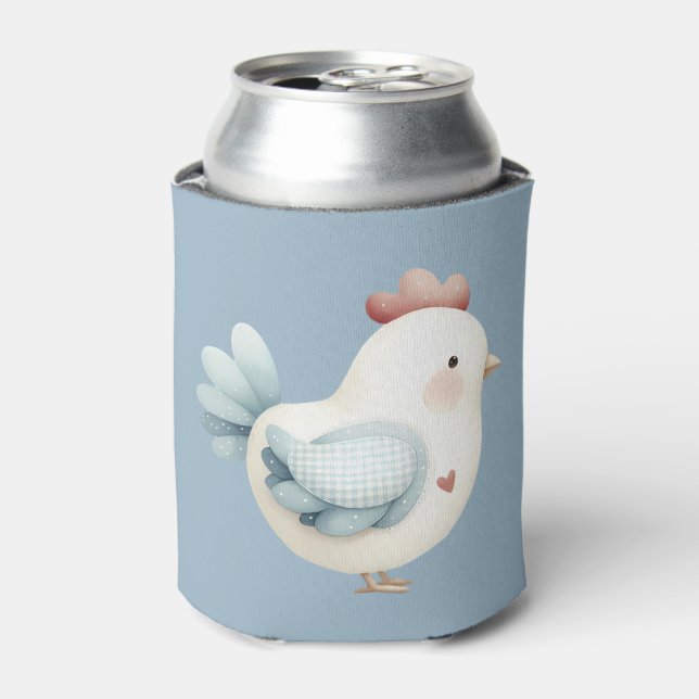 Pastel Cottagecore Chicken Can Cooler (Can Front)