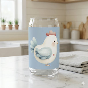 Pastel Cottagecore Chicken Can Glass