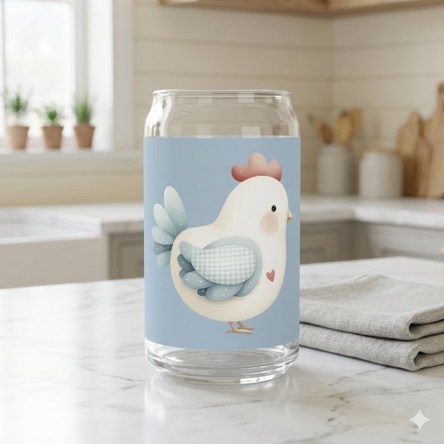 Pastel Cottagecore Chicken Can Glass (Pastel Cottagecore Chicken Can Glass)