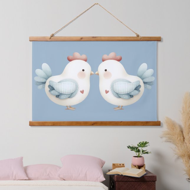 Pastel Cottagecore Chicken Hanging Tapestry (Bedroom)