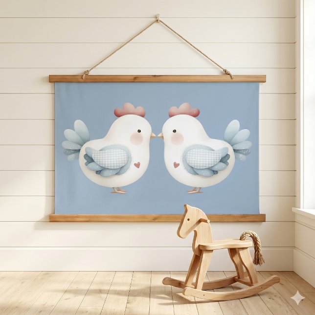 Pastel Cottagecore Chicken Hanging Tapestry (Pastel Cottagecore Chicken Hanging Tapestry)