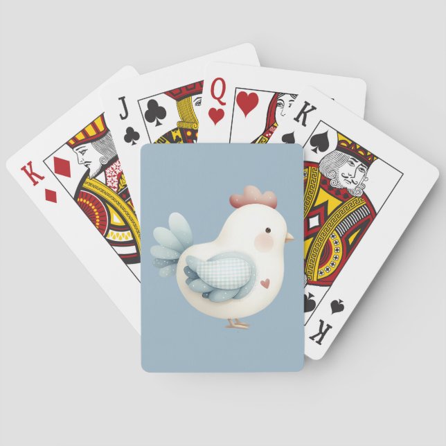Pastel Cottagecore Chicken Playing Cards (Back)