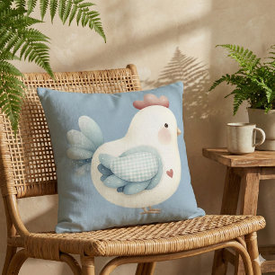 Pastel Cottagecore Chicken Throw Pillow