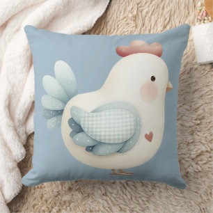 Pastel Cottagecore Chicken Throw Pillow