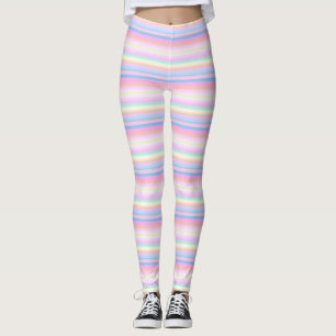 Pastel couleur douce créative rayures Leggings
