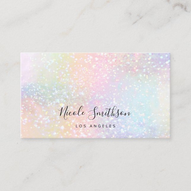 pastel couleurs faux holographe carte de visite (Devant)