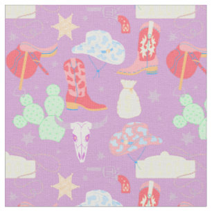 pastel cowgirl wild west saloon fabric