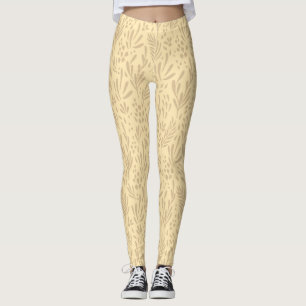 Pastel Cream,Contemporary Foral Design Leggings