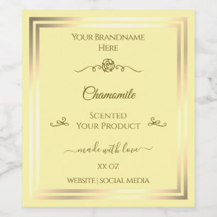 Pastel Cream Product Label Gold Frame Vintage Rose