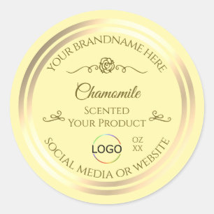 Pastel Cream Product Label Gold Frame with Logo