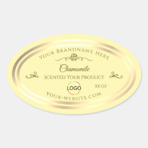 Pastel Cream Product Label Gold Frame with Logo