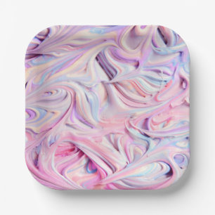 Pastel Creamy Frosting  Paper Plate