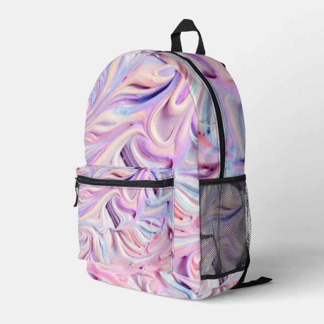 Pastel Creamy Frosting  Printed Backpack (Back Corner Right)