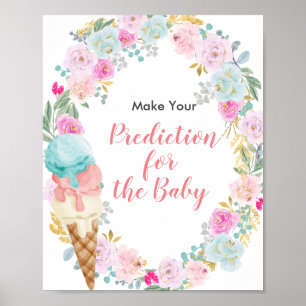 Pastel Crème glacée Prédictions pour bébé Poster