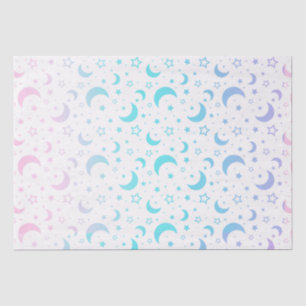 Pastel Crescent Moons and Stars Halloween Tissue Paper