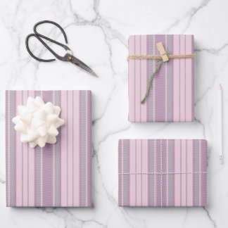 Pastel Crimson, Purple & Grey Chevron Stripes Wrapping Paper Sheet