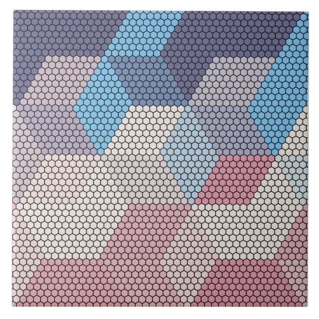 pastel cubes and hexagons pattern background tile (Front)