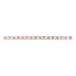 Pastel Cupcake Confetti Pattern Ribbon Satin Ribbon