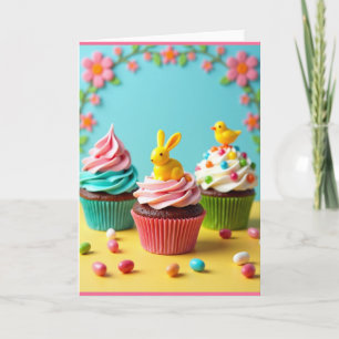 Pastel Cupcake Party Scene Card