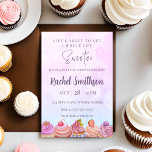 Pastel Cupcake Shower Invitation<br><div class="desc">Bring a little something sweet to your next shower with our cupcake themed shower invitation! With a border of colourful and delicious cupcakes framing a modern and cursive text combination for a fun and unique invite that is perfect for your next bridal shower, wedding shower, or baby shower! The look...</div>