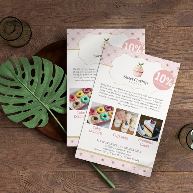 Pastel Cupcake Sweet Treats Bakery Discount Flyer (Creator Uploaded)