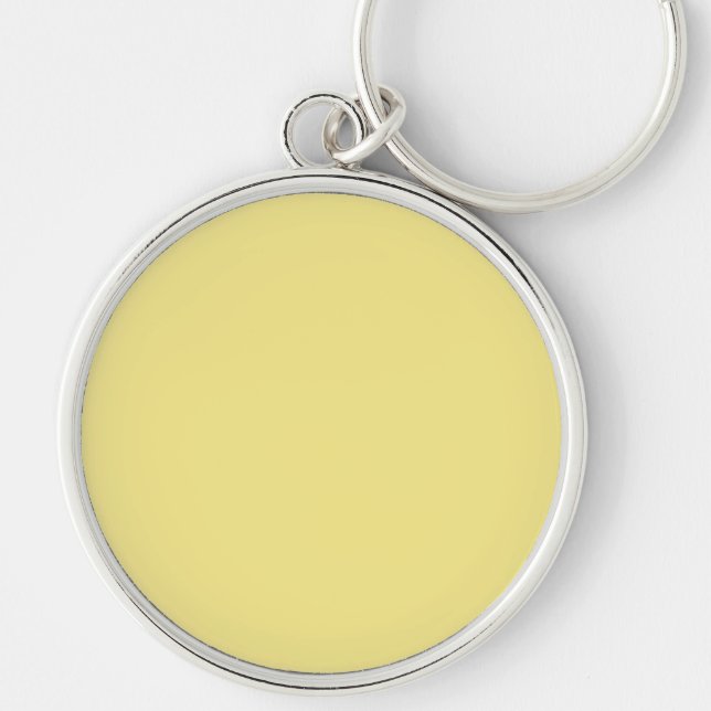 Pastel custard yellow decor ready to customize keychain (Front)