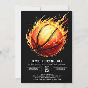Pastel Custom Net Basketball Birthday Invitation