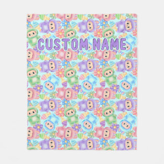 Pastel cute blanket, personalized cozy throw fleece blanket