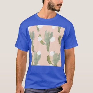 Pastel Cute Cactus Pattern T-Shirt