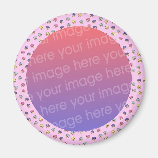 pastel cute cupcakes photo frame magnet (Front)