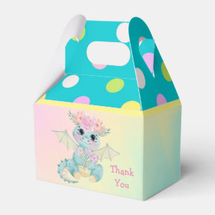 Pastel Cute Dragon Girl Birthday/Baby Shower Favor Box