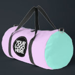 Pastel Cute | Personalized Corporate Logo and Text Duffle Bag<br><div class="desc">Classic pastel pink blue and lavender purple | Personalized Corporate Logo and Text Modern Business Printed Duffle Bag</div>