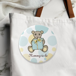 Pastel Cute Teddy Bear Baby Shower Mommy-to-be 3 Inch Round Button