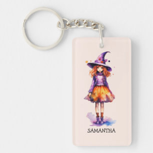 Pastel Cute Witch Girl - Halloween Aesthetic (2) Keychain