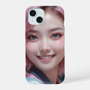 Pastel Cyber: A Fantastical Digital Portrait with iPhone 15 Case