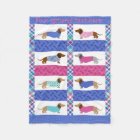 Pastel Dachshund Couverture en polaire Motif à cai