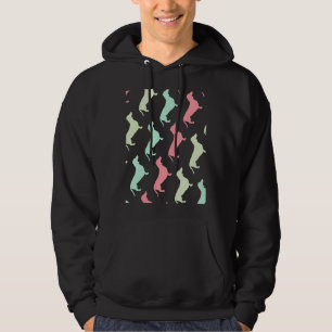 Pastel Dachshund Dog Pattern Hoodie