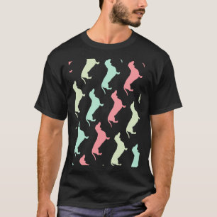 Pastel Dachshund Dog Pattern T-Shirt