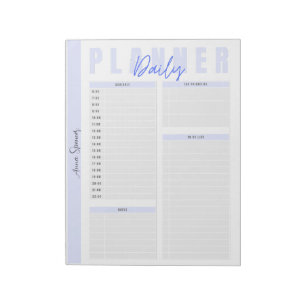 Pastel Daily Planner - Customizable Name Notepad
