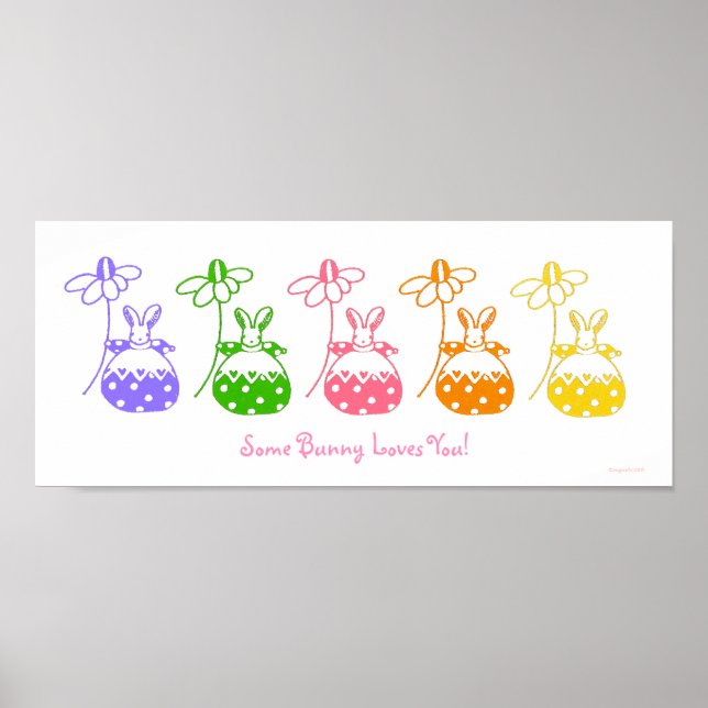 Pastel Daisy Bunny poster (Front)