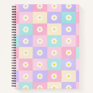 Pastel Daisy Chequerboard Notebook