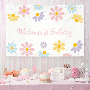 Pastel Daisy Flower Birthday Banner
