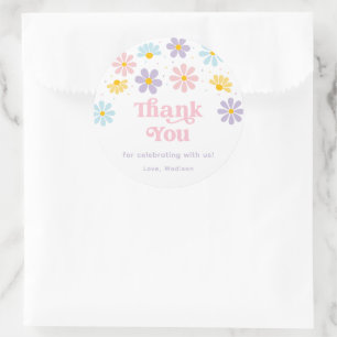 Pastel Daisy Flower Birthday Classic Round Sticker
