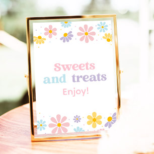Pastel Daisy Flower Birthday Treats Sign